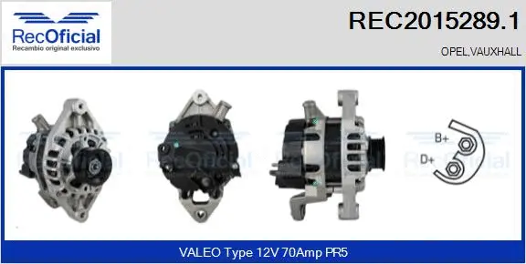 Alternateur RECOFICIAL REC2015289.1