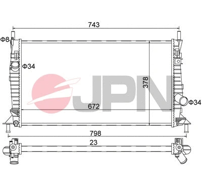 Radiateur, refroidissement du moteur JPN 60C9071-JPN