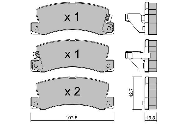 Kit de plaquettes de frein, frein à disque AISIN BPTO-2905