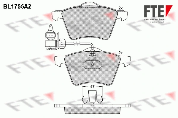 Kit de plaquettes de frein, frein à disque FTE 9010336