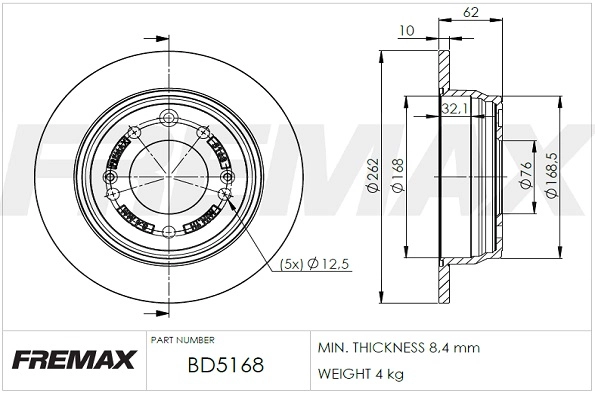 Disque de frein FREMAX BD-5168