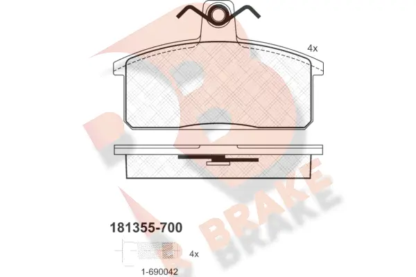 Kit de plaquettes de frein, frein à disque R BRAKE RB1355-700