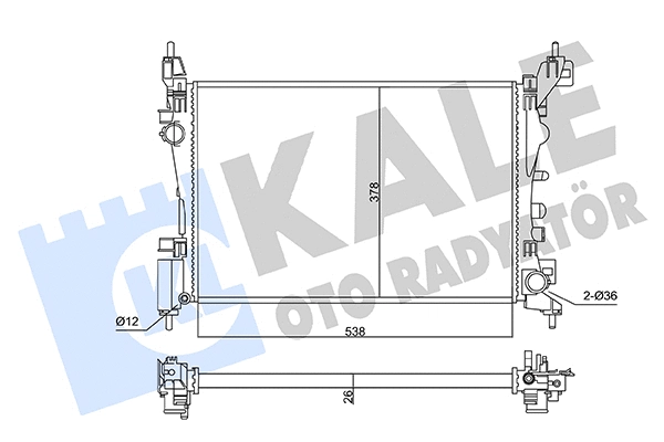 Radiateur, refroidissement du moteur KALE OTO RADYATÖR 470200