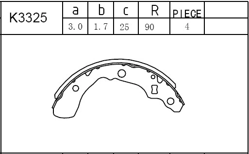 Jeu de mâchoires de frein ASIMCO K3325