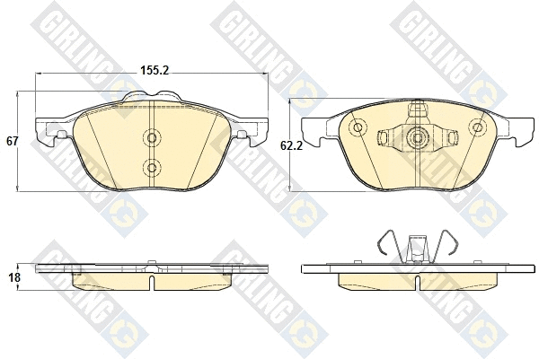 Kit de plaquettes de frein, frein à disque GIRLING 6120432