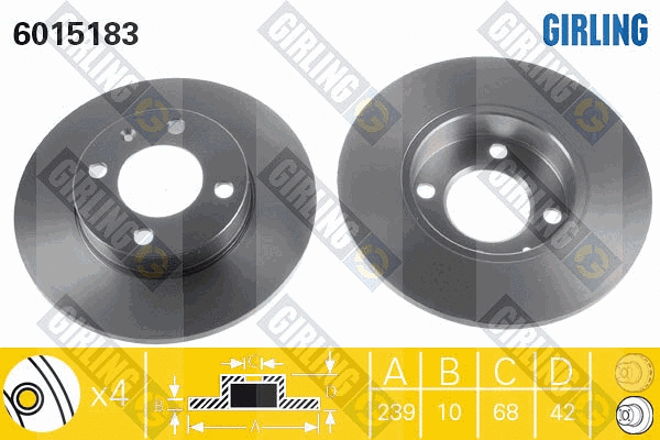 Disque de frein GIRLING 6015183