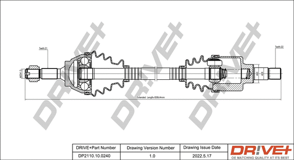 Arbre de transmission Dr!ve+ DP2110.10.0240
