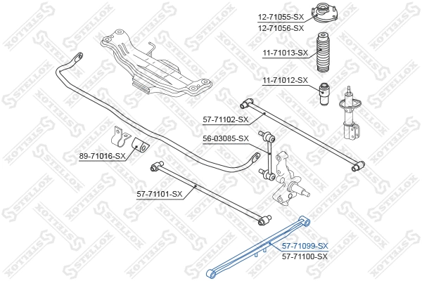 Bras de liaison, suspension de roue STELLOX 57-71099-SX