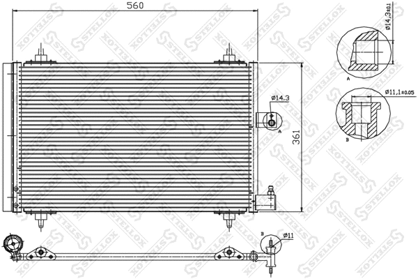 Condenseur, climatisation STELLOX 10-45064-SX