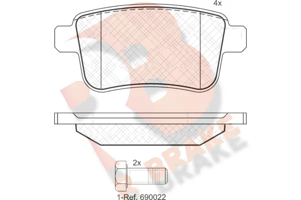 Kit de plaquettes de frein, frein à disque R BRAKE RB1855