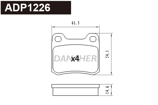 Kit de plaquettes de frein, frein à disque DANAHER ADP1226
