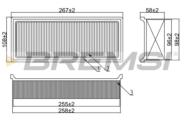 Filtre à air BREMSI FA1660