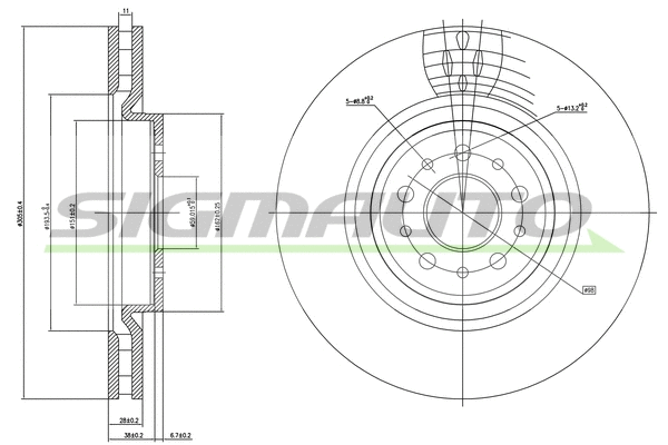 Disque de frein SIGMAUTO DBB001V
