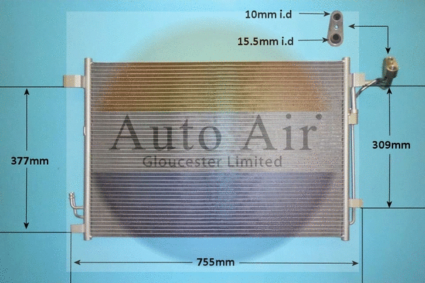 Condenseur, climatisation AUTO AIR GLOUCESTER 16-2031