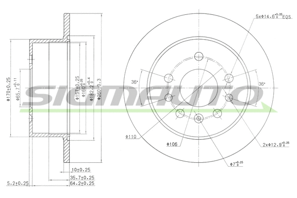 Disque de frein SIGMAUTO DBA756S