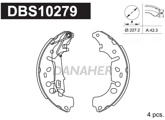 Jeu de mâchoires de frein DANAHER DBS10279