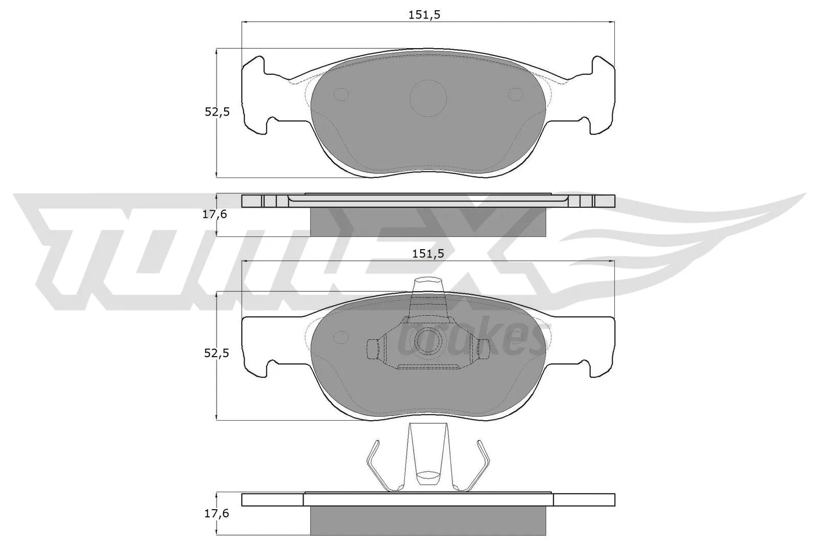 Kit de plaquettes de frein, frein à disque TOMEX Brakes TX 10-71