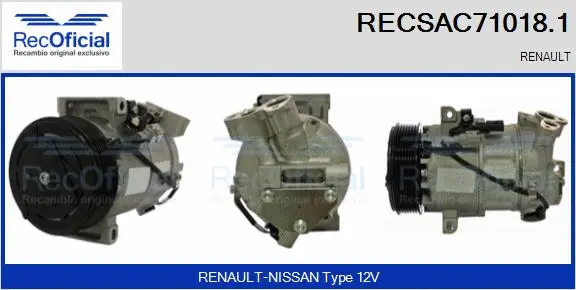 Compresseur, climatisation RECOFICIAL RECSAC71018.1