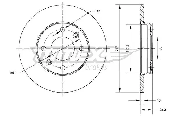 Disque de frein TOMEX Brakes TX 70-50