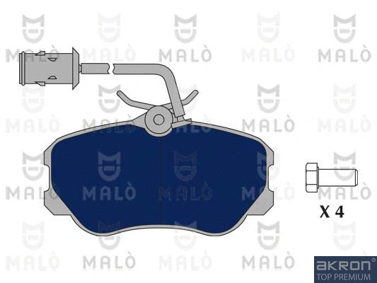 Kit de plaquettes de frein, frein à disque AKRON-MALÒ 1050409