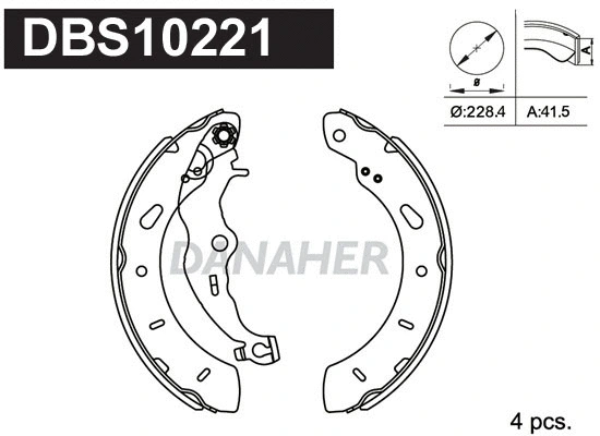 Jeu de mâchoires de frein DANAHER DBS10221