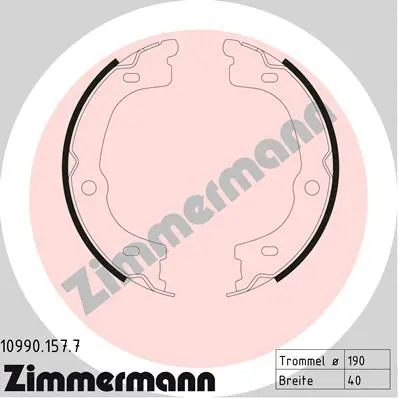 Jeu de mâchoires de frein, frein de stationnement ZIMMERMANN 10990.157.7