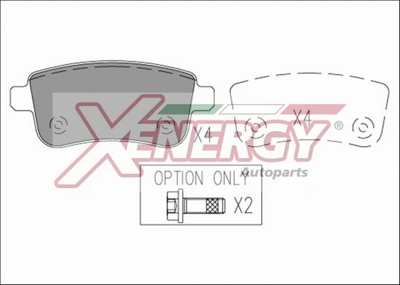 Kit de plaquettes de frein, frein à disque AP XENERGY X41225