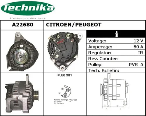 Alternateur Technika A22680