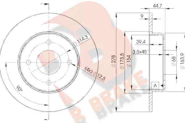 Disque de frein R BRAKE 78RBD22083