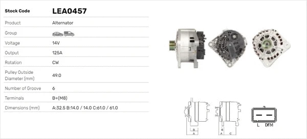 Alternateur LUSA LEA0457