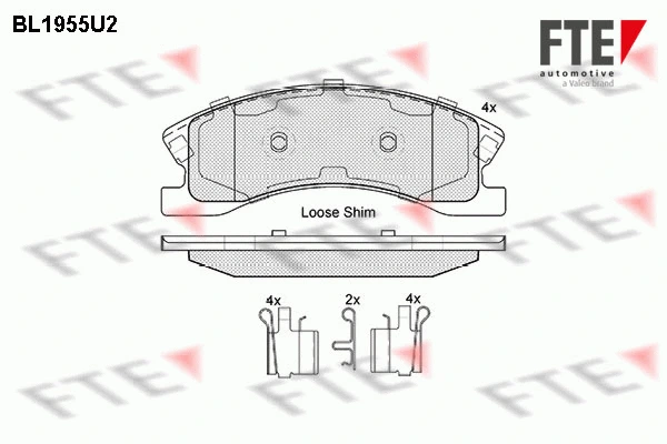 Kit de plaquettes de frein, frein à disque FTE 9010542