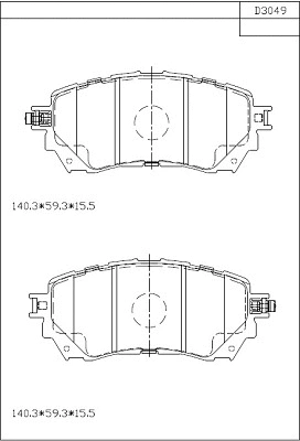 Kit de plaquettes de frein, frein à disque ASIMCO KD3049