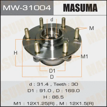 Kit de roulements de roue MASUMA MW-31004