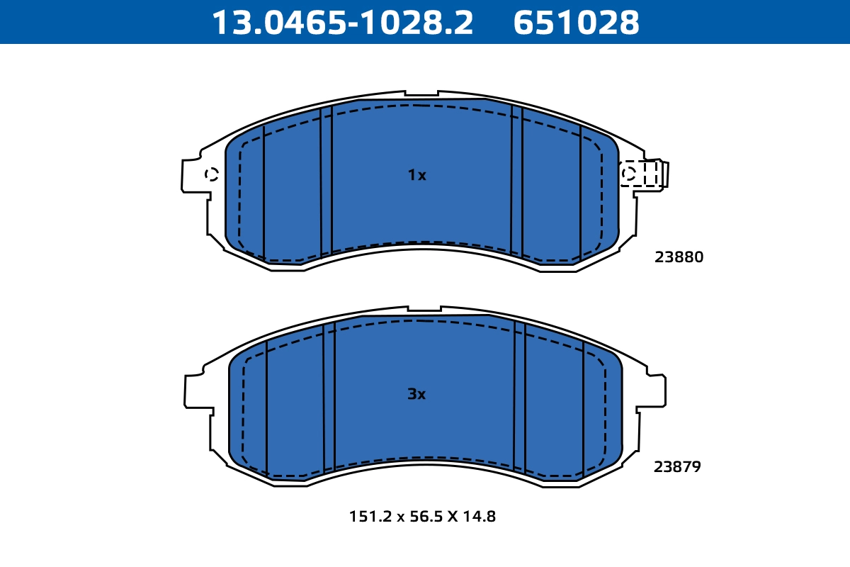 Kit de plaquettes de frein, frein à disque ATE-APAC 13.0465-1028.2
