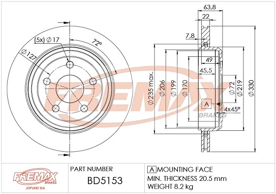 Disque de frein FREMAX BD-5153