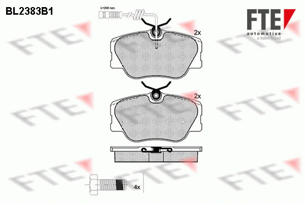 Kit de plaquettes de frein, frein à disque FTE 9010716