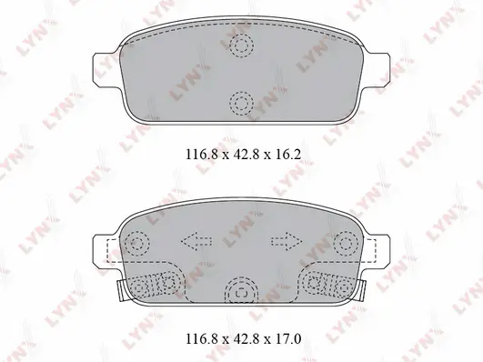 Kit de plaquettes de frein, frein à disque LYNXAUTO BD-1811