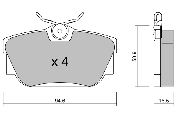 Kit de plaquettes de frein, frein à disque AISIN BPPE-1017