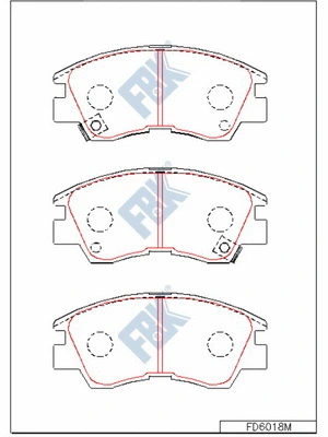 Kit de plaquettes de frein, frein à disque FBK FD6018M