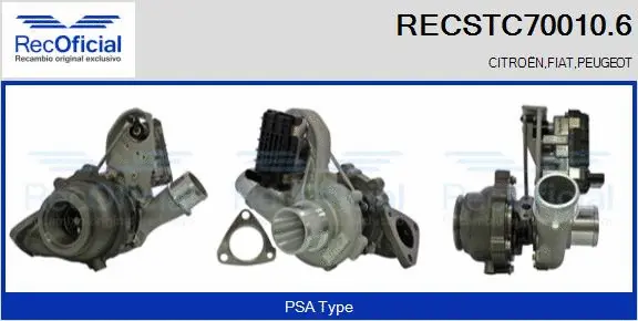 Turbocompresseur, suralimentation RECOFICIAL RECSTC70010.6