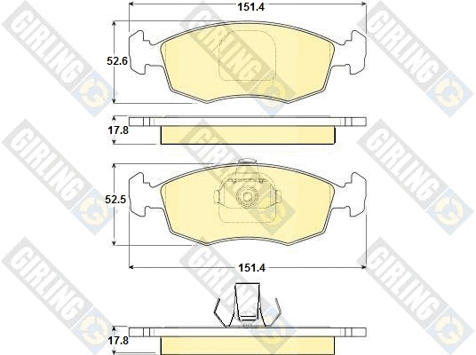 Kit de plaquettes de frein, frein à disque GIRLING 6114432
