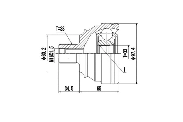 Jeu de joints, arbre de transmission DYNAMATRIX DCV861003