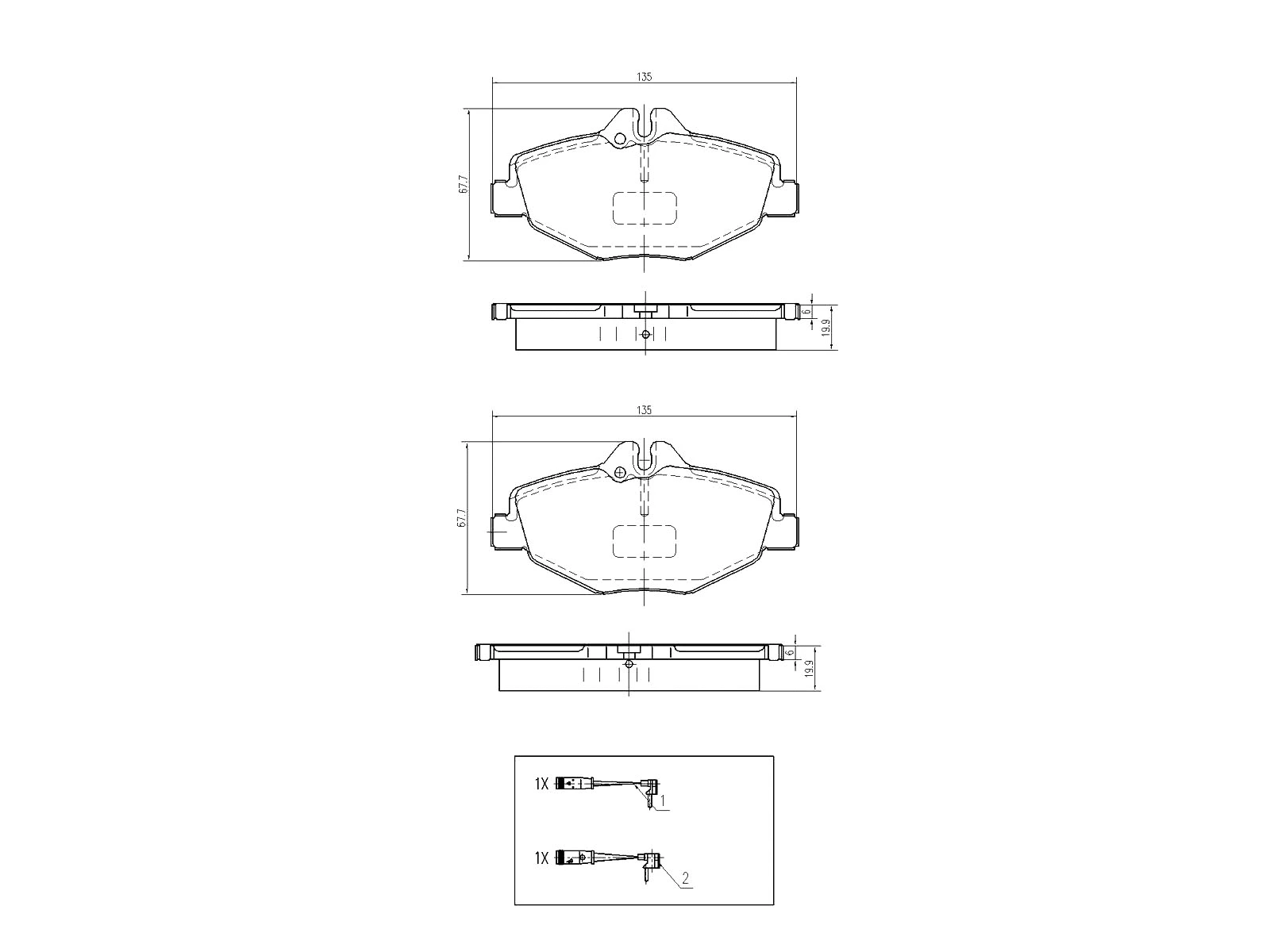 Kit de plaquettes de frein, frein à disque A.Z. Meisterteile AZMT-44-022-1088