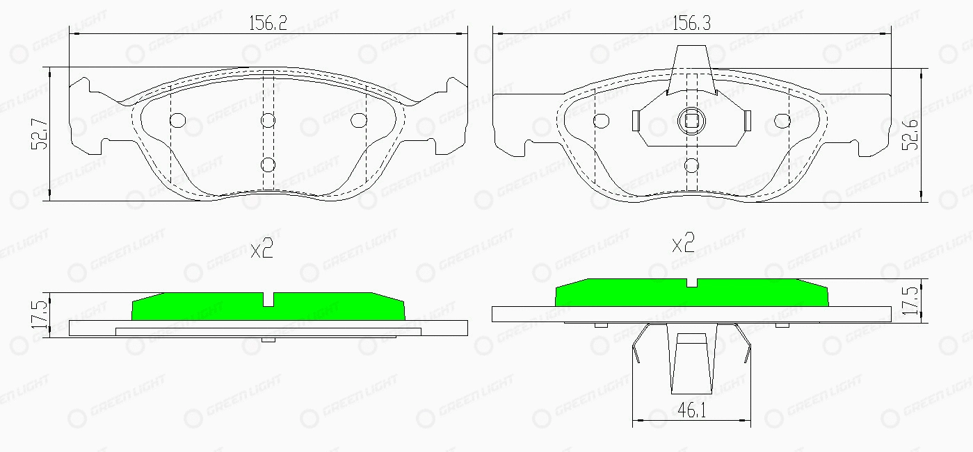 Kit de plaquettes de frein, frein à disque Automotive Adriado GLBP0131