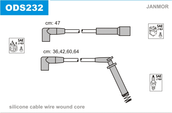 Kit de câbles d'allumage JANMOR ODS232