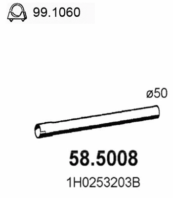 Tuyau d'échappement ASSO 58.5008