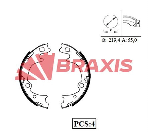 Jeu de mâchoires de frein BRAXIS AC0094