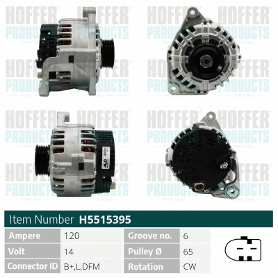 Alternateur HOFFER H5515395