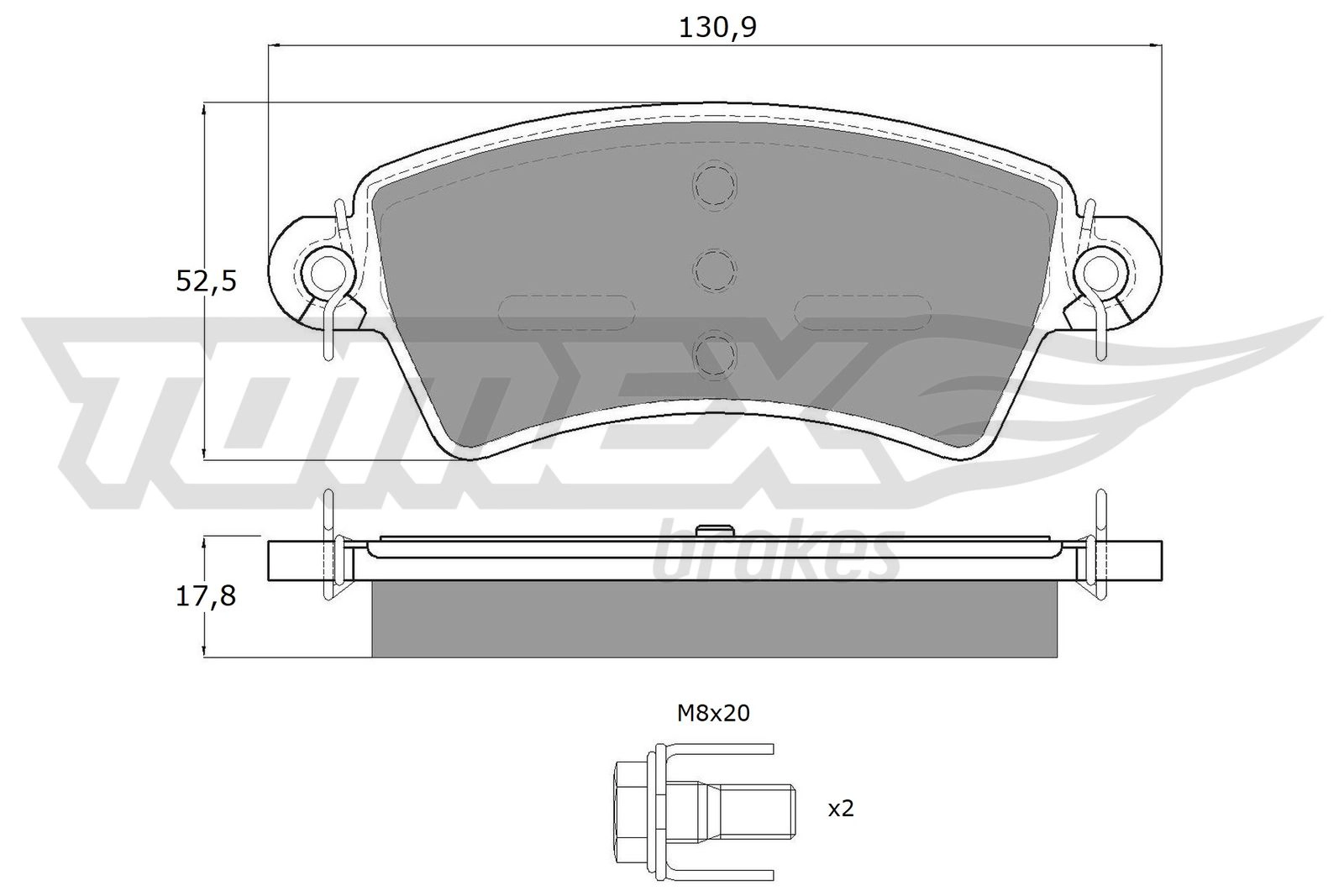Kit de plaquettes de frein, frein à disque TOMEX Brakes TX 13-41