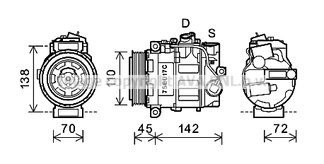Compresseur, climatisation PRASCO MSK615